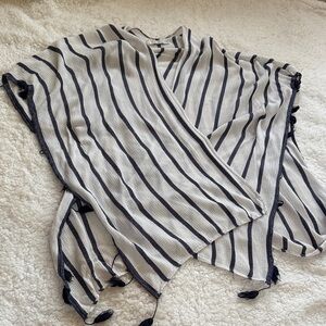 Francesca's Collections Black and White Striped Blouse